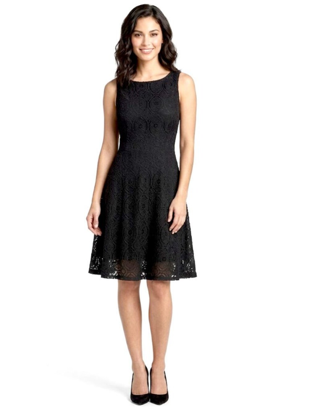 BB Dakota Lace Fit & Flare Dress, Black, Womens Size 0
